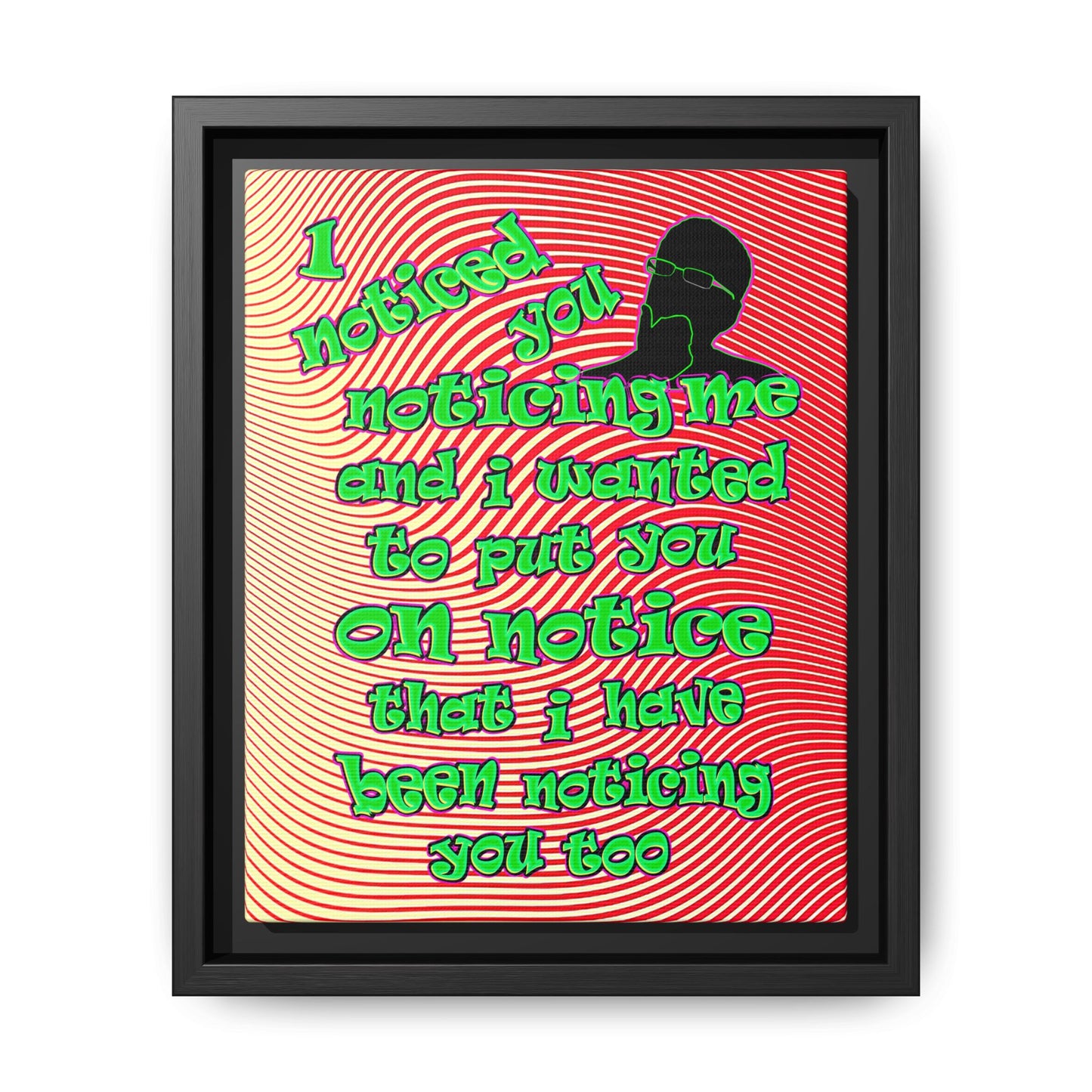 noticed you noticing - framed canvas art (yellow-orange wave)