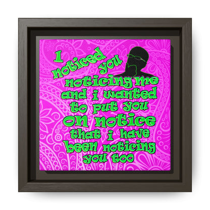 noticed you noticing - framed canvas art (pink swirl)