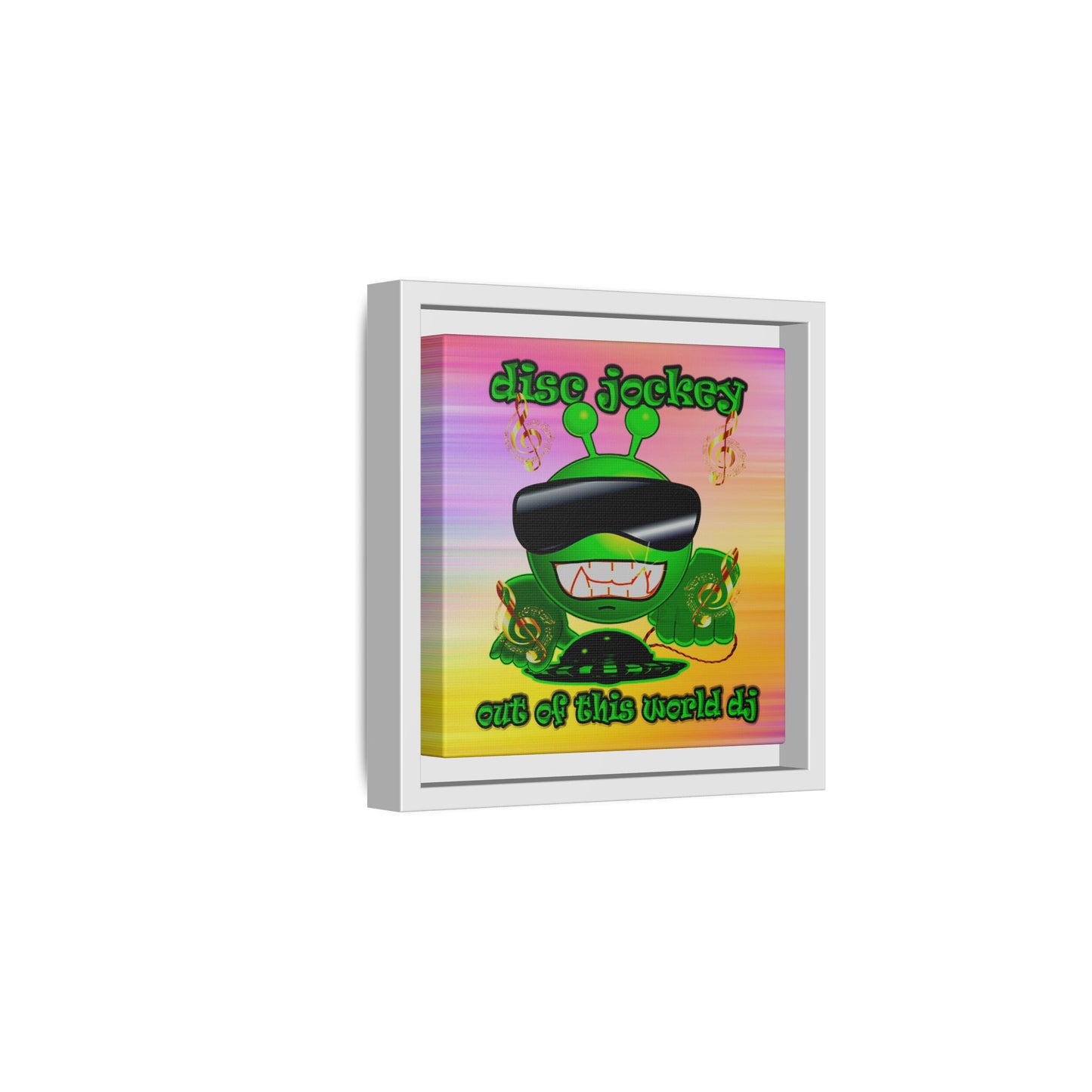 disc jockey - framed canvas art (color blur)