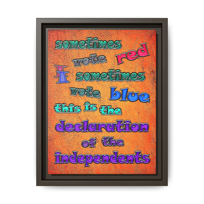 declaration of the independents - framed canvas art (burnt orange)
