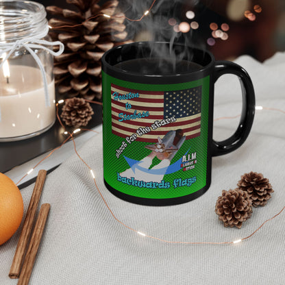 shoot for the stars - Black Mug (logo green)