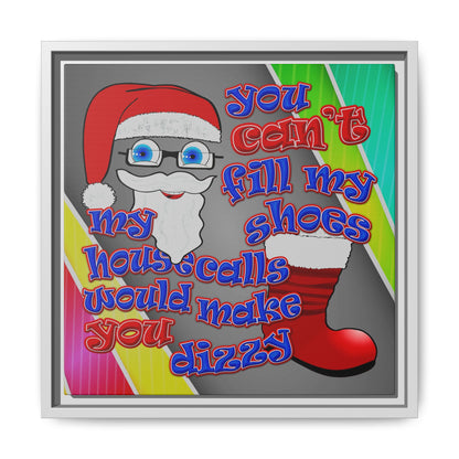 santa's shoes - framed canvas art (rainbow split)