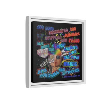 drop the beat - framed canvas art (black)