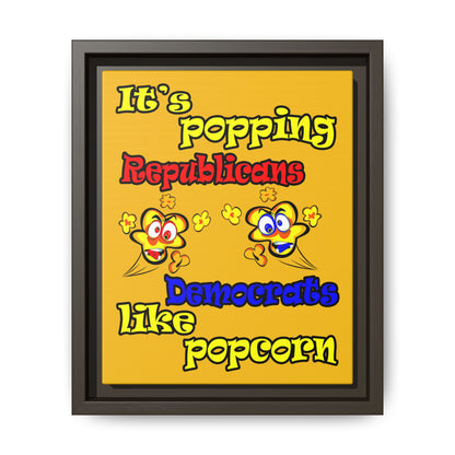 popping like popcorn - framed canvas art (yellow)