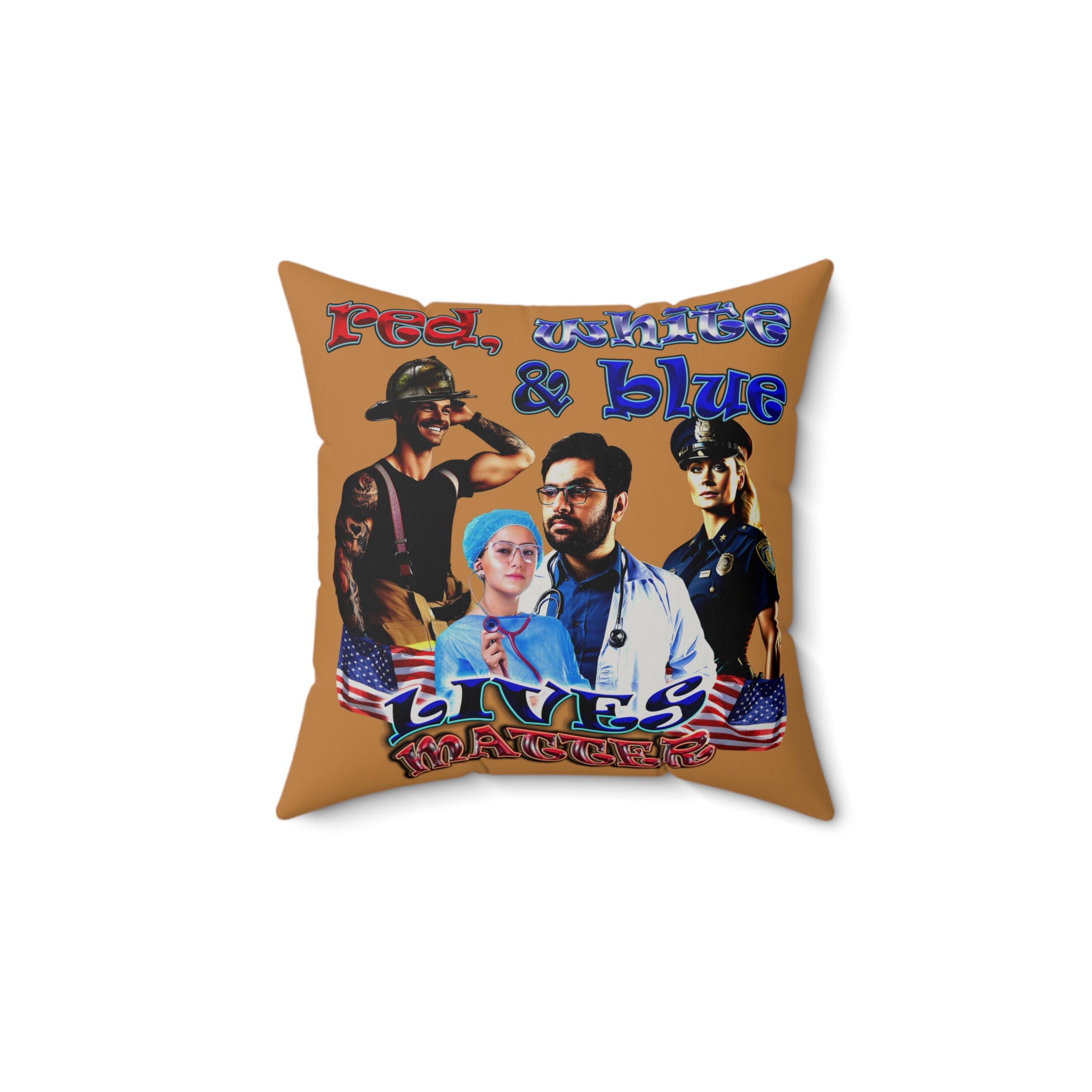 rw&b lives matter - Faux Suede Square Pillow - (light brown)