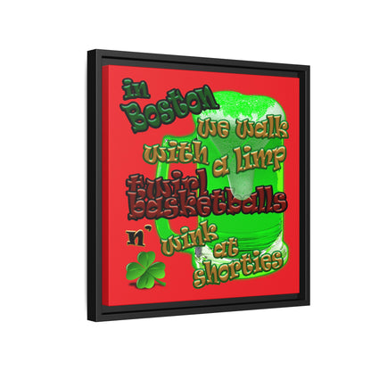 celtics logo - framed canvas art (red)