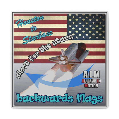 shoot for the stars - framed canvas art (brushed nickel)