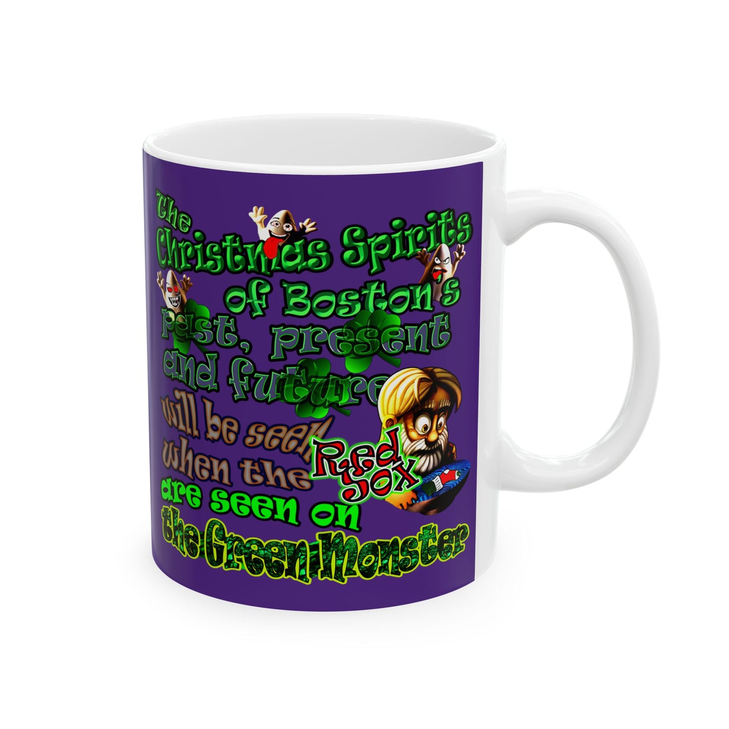 christmas spirits of boston - White Mug (purple)