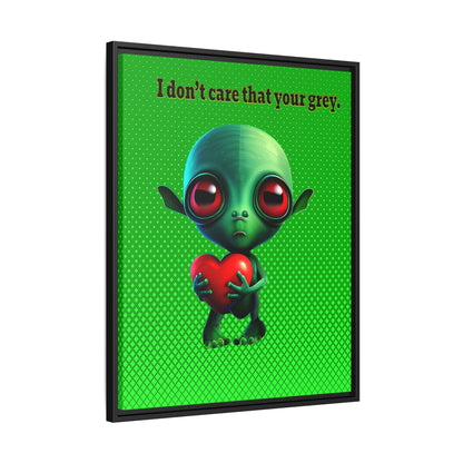 I don't care that your grey - framed canvas art (logo green)