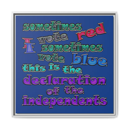 declaration of the independents - framed canvas art (dark blue)