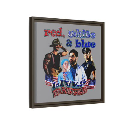 rw&b lives matter - framed canvas art (grey)