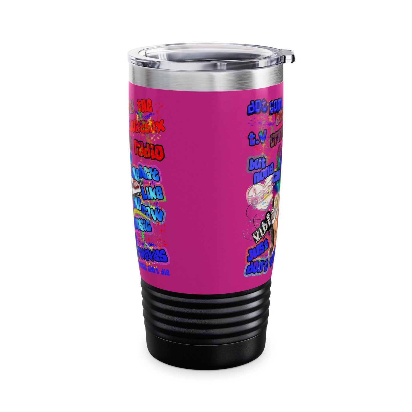 drop the beat - Ringneck Tumbler, 20oz (pink)