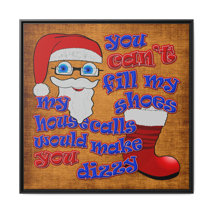 santa's shoes - framed canvas art (brown papyrus)