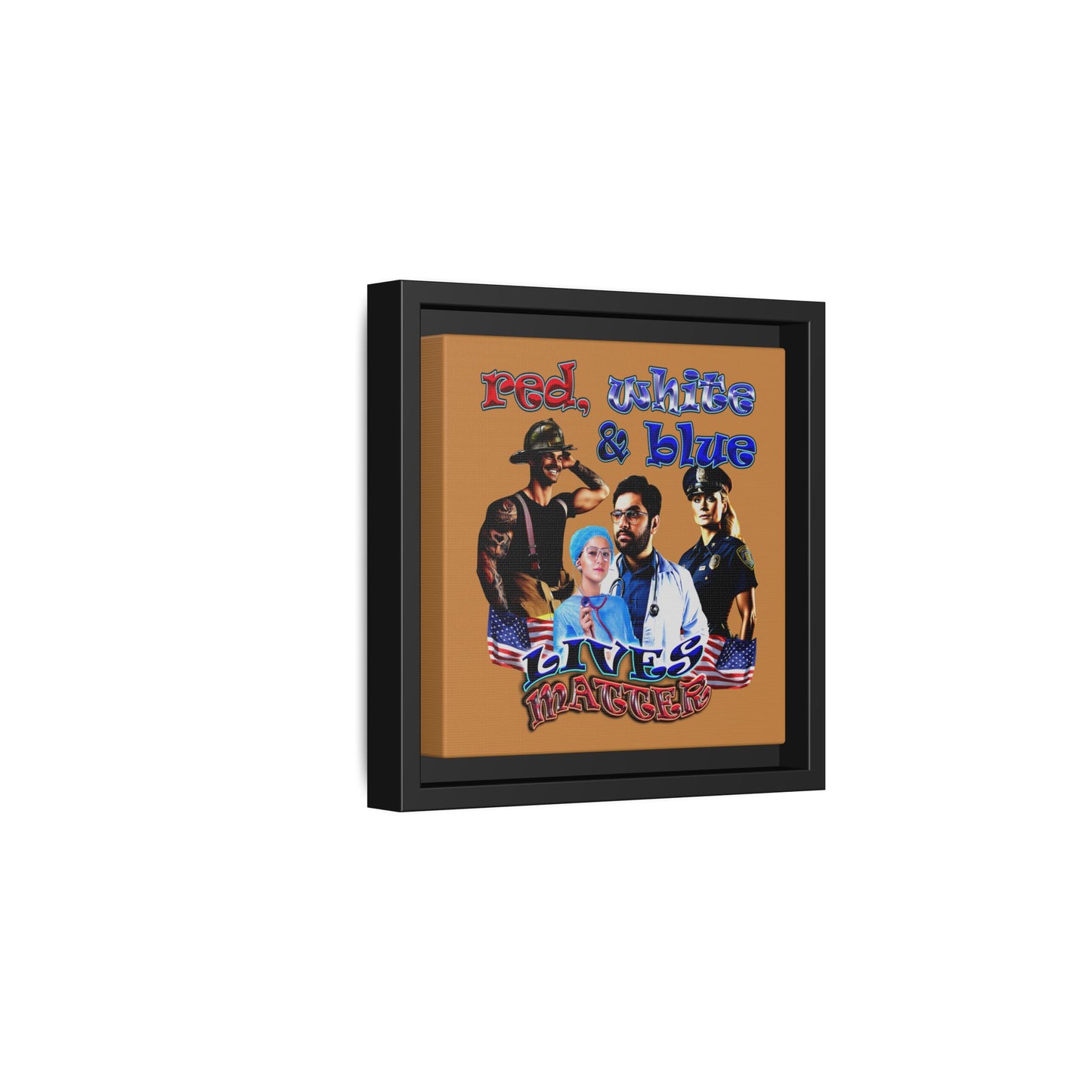 rw&b lives matter - framed canvas art (light brown)