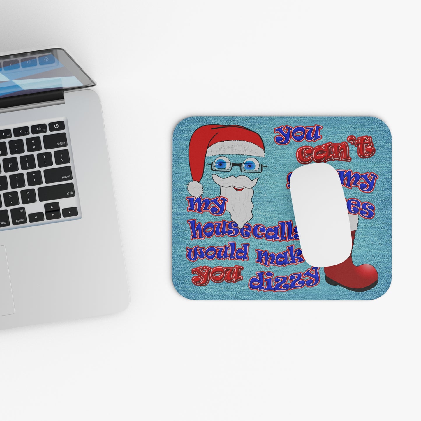 santa's shoes - Mouse Pad (Rectangle) - (faded blue)
