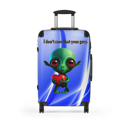 I don't care that your grey - Suitcase (blue-white wave)