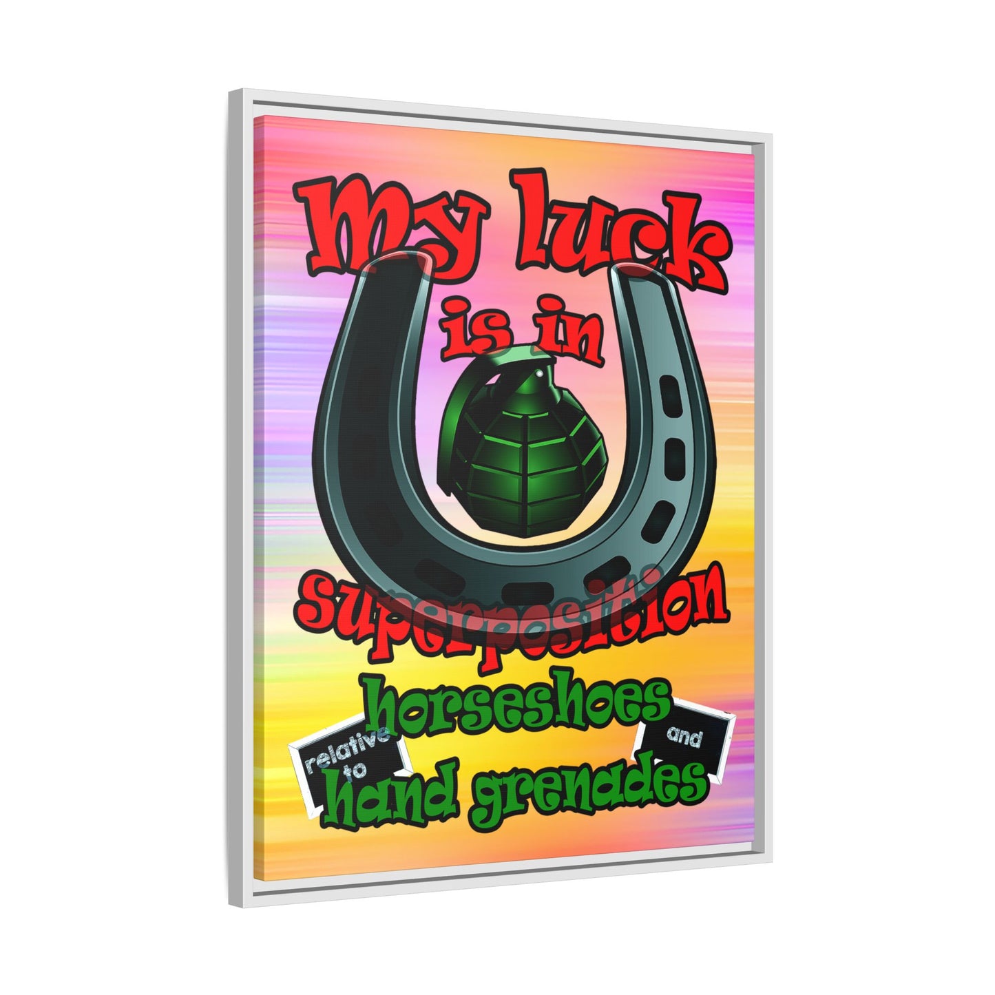 my luck - framed canvas art (color blur)
