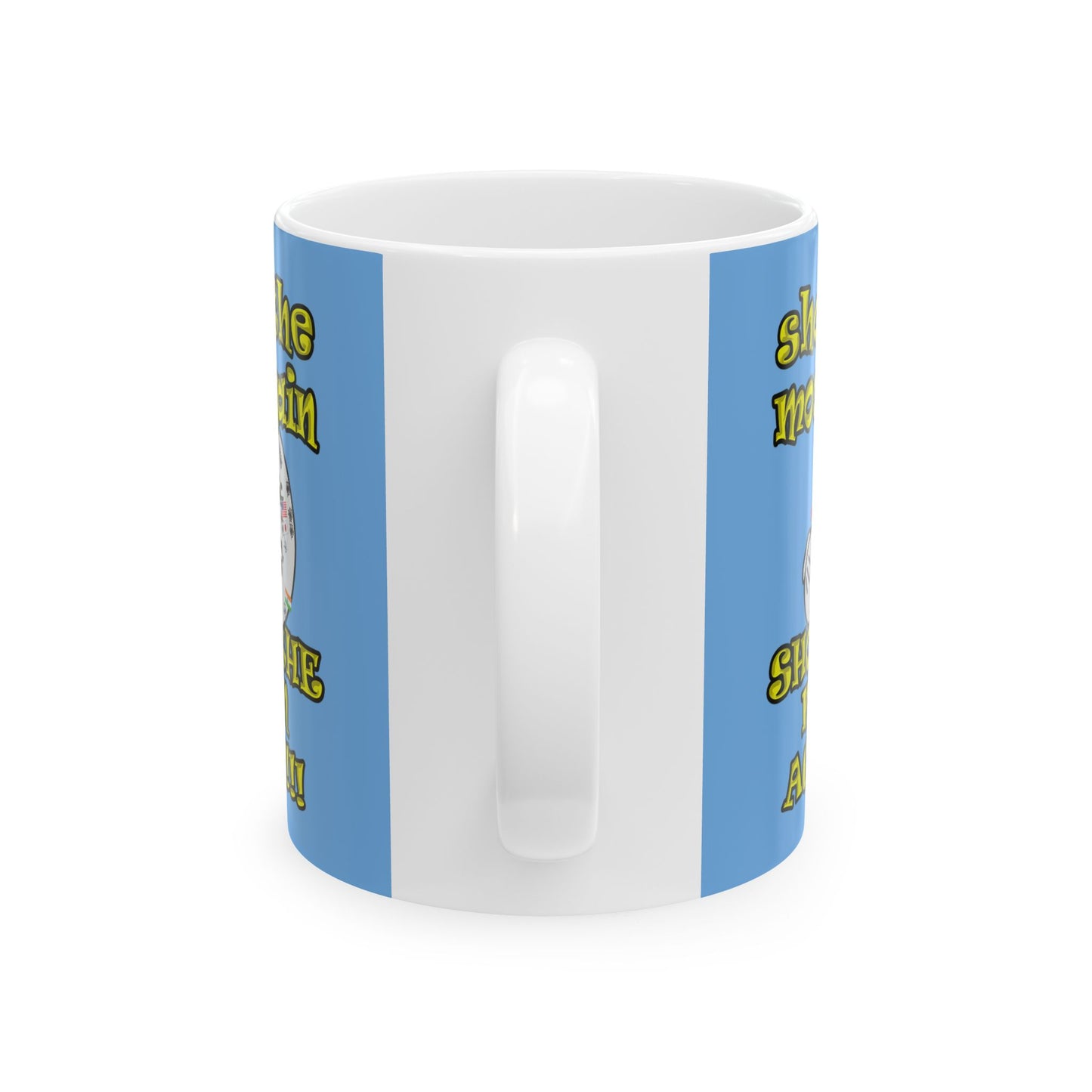 shoot the moon again - White Mug (light blue)