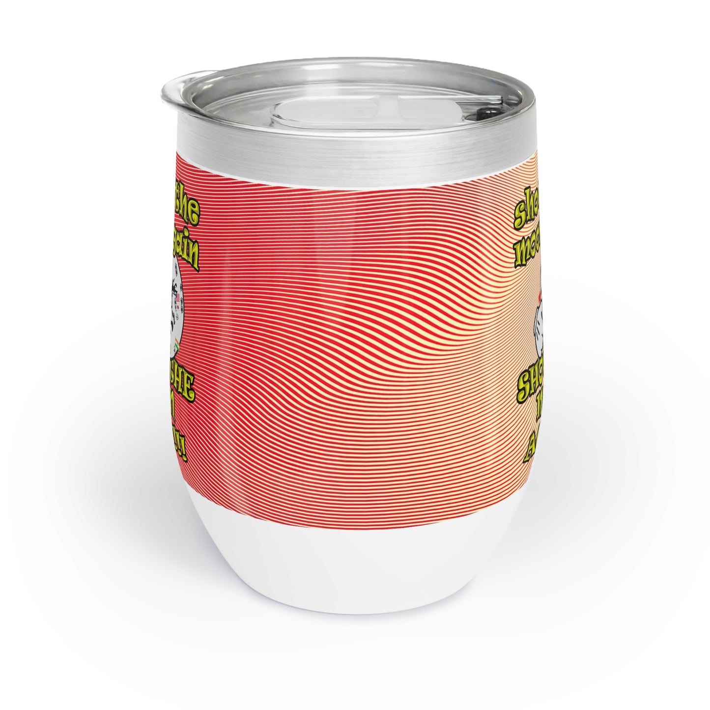 shoot the moon again - Chill Wine Tumbler (yellow-orange wave)