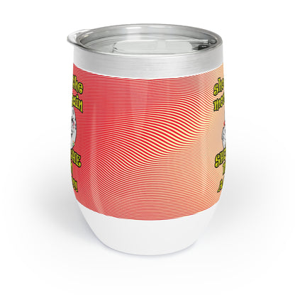 shoot the moon again - Chill Wine Tumbler (yellow-orange wave)