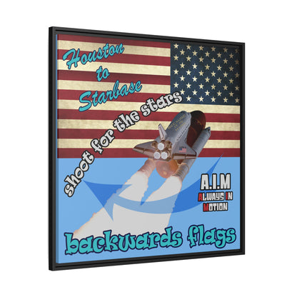 shoot for the stars - framed canvas art (light blue)