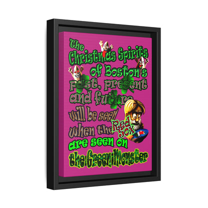 christmas spirits of boston - framed canvas art (pink)
