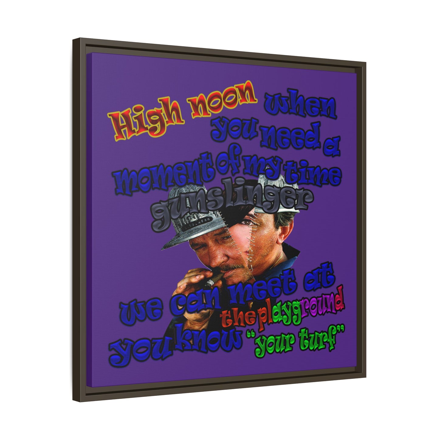 high noon - framed canvas art (purple)