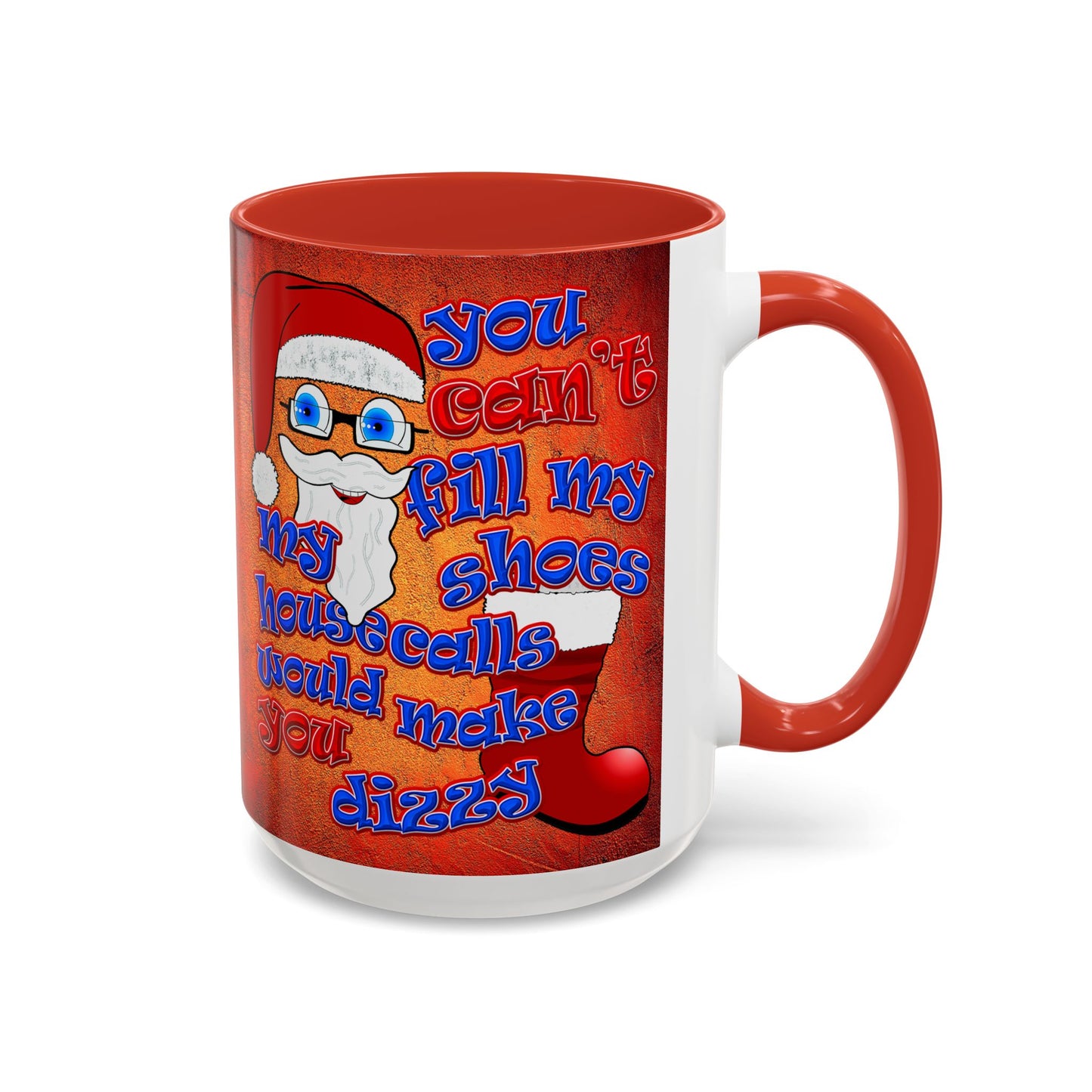 santa's shoes - Accent Mug (burnt orange)