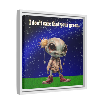 I don't care that your green - framed canvas art ('snoops' background)