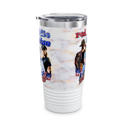 rw&b lives matter - Ringneck Tumbler, 20oz (white marble)