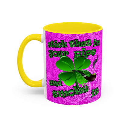 celtics logo - Accent Mug (pink swirl)