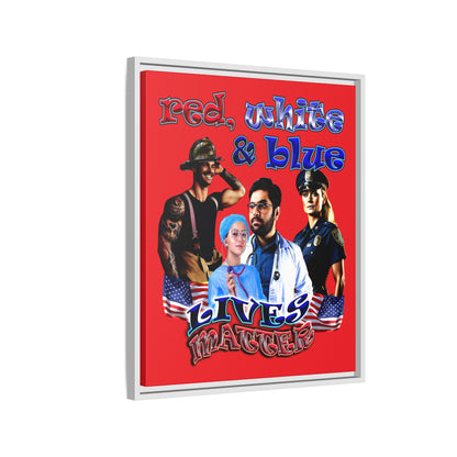 rw&b lives matter - framed canvas art (red)