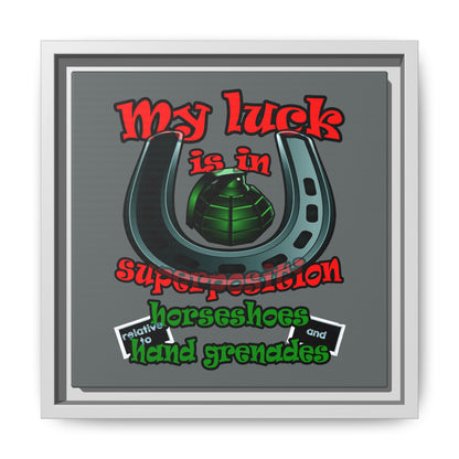 my luck - framed canvas art (dark grey)