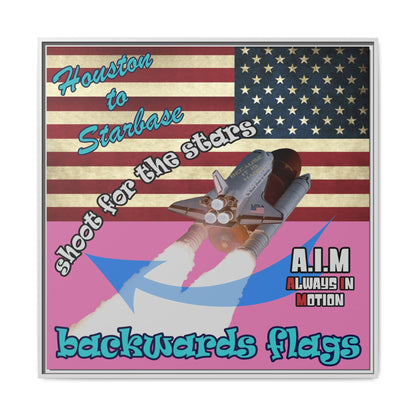shoot for the stars - framed canvas art (light pink)