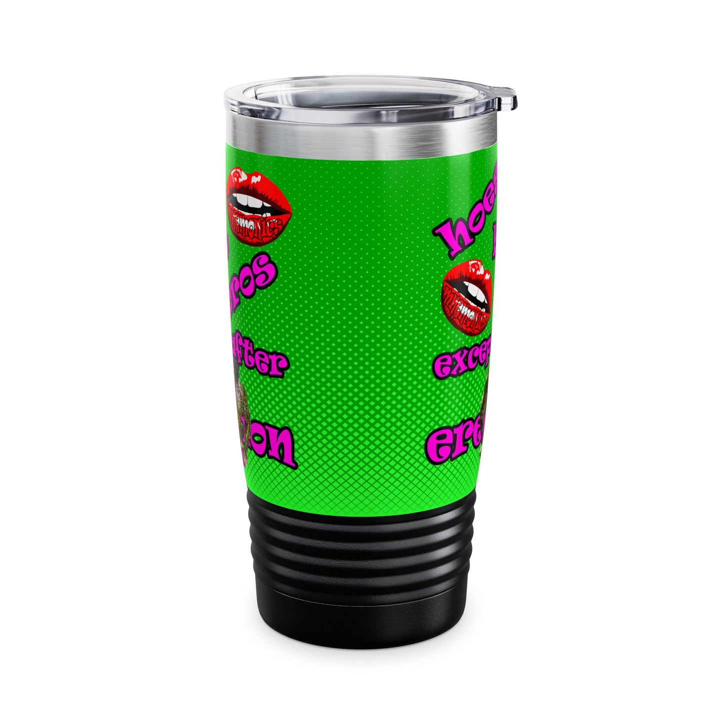 hoes b4 bros - Ringneck Tumbler, 20oz (logo green)