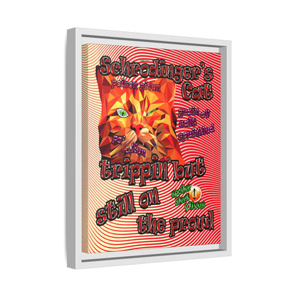 schrodinger's cat - framed canvas art (yellow-orange wave)