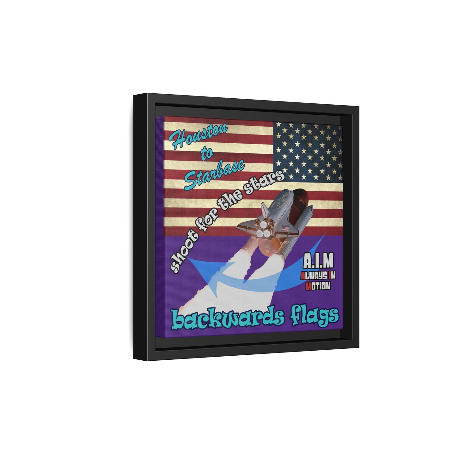 shoot for the stars - framed canvas art (purple)