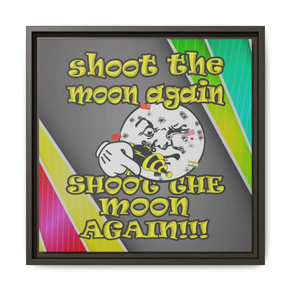 shoot the moon again - framed canvas art (rainbow split)