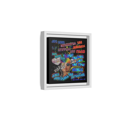 drop the beat - framed canvas art (black)