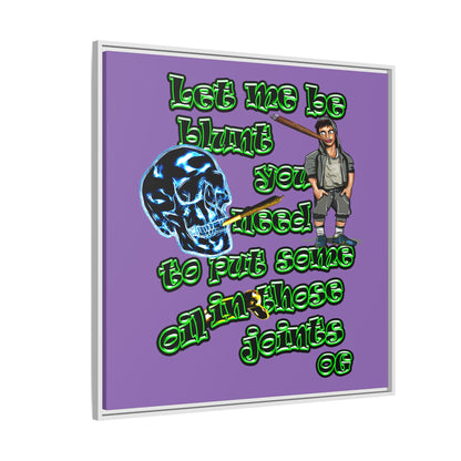 og - framed canvas art (light purple)