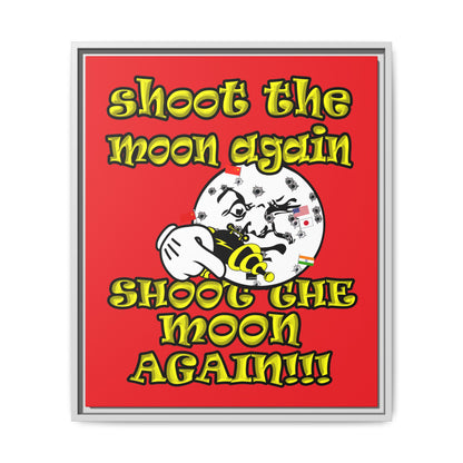 shoot the moon again - framed canvas art (red)