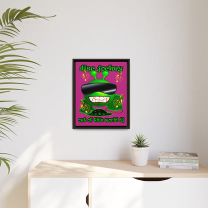 disc jockey - framed canvas art (pink)