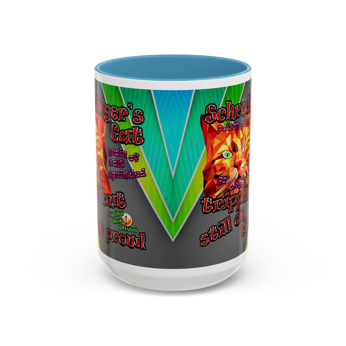 schrodinger's cat - Accent Mug (rainbow split)