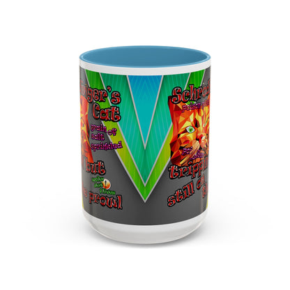 schrodinger's cat - Accent Mug (rainbow split)