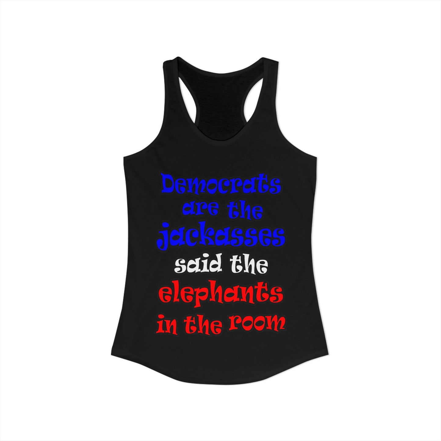 donkeys and elephants - Women's Ideal Racerback Tank