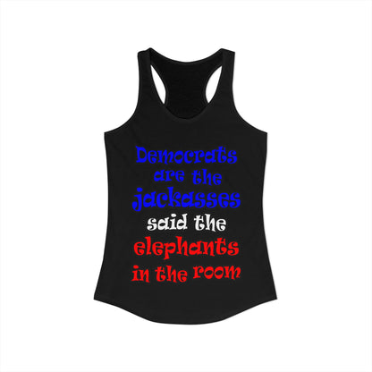 donkeys and elephants - Women's Ideal Racerback Tank