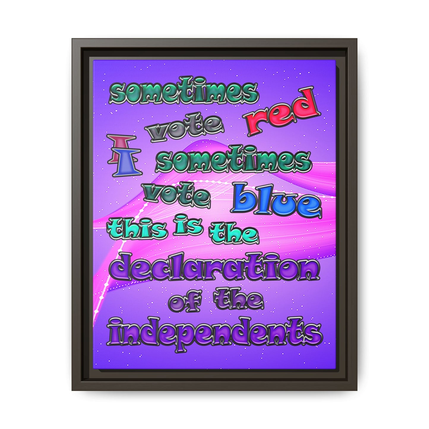 declaration of the independents - framed canvas art (purple-pink wave)