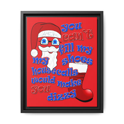 santa's shoes - framed canvas art (red)