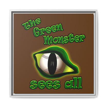 green monster - framed canvas art (brown)