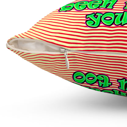 noticed you noticing - Spun Polyester Square Pillow - (yellow-orange wave)